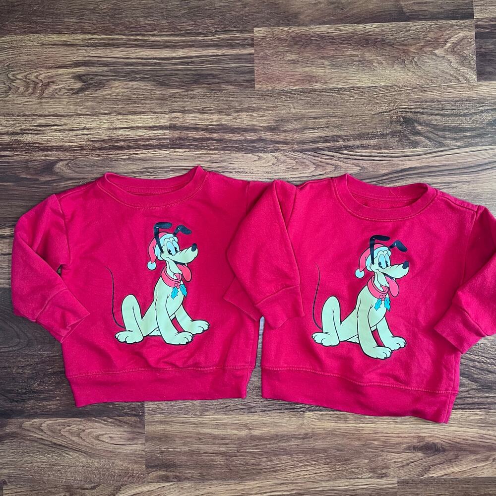 Disney Goofy Christmas Crewneck Sweatshirt Matching Twins Set 2T